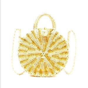 Straw Bag- Corby Round Papyrus Tote